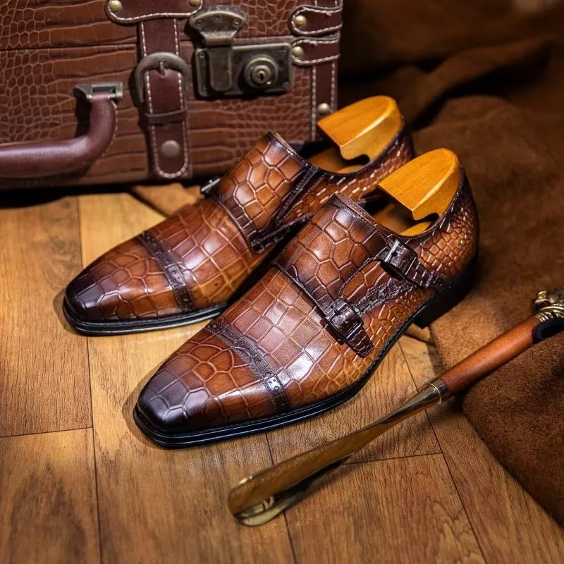 Ostranuxe Patterned Monk Straps